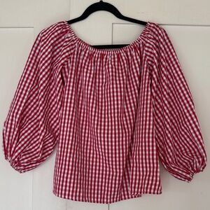 Red Gingham Women's Top